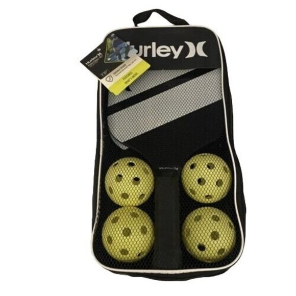 Hurley Pickleball Set with Carrying Case NWT 2 Paddles & 4 Balls Comfort Grip - Picture 1 of 4